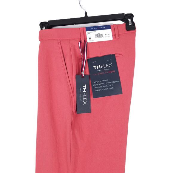 Tommy Hilfiger Men’s Modern-Fit Performance Stretch Dress Pants Red 32x34 NWT - Picture 1 of 6